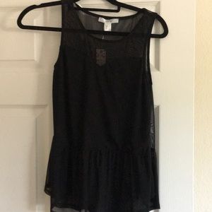 Ladies sleeveless sheer back top